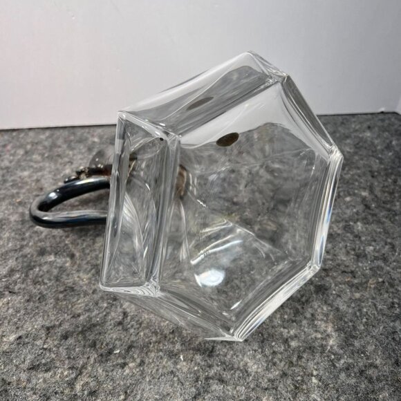 VTG RCR Royal Crystal Rock Hexagonal Decanter Patina Silver Handle & Spout - Picture 12 of 16